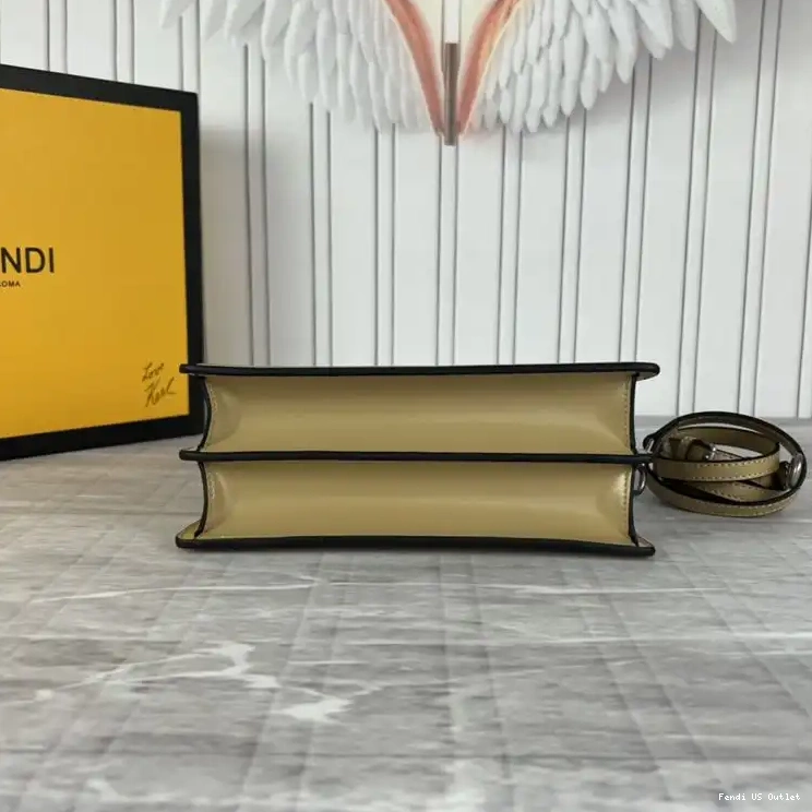 Vintage HOT Peekaboo Cut Calf Khaki Mini Leather Bag In Fendi 0418